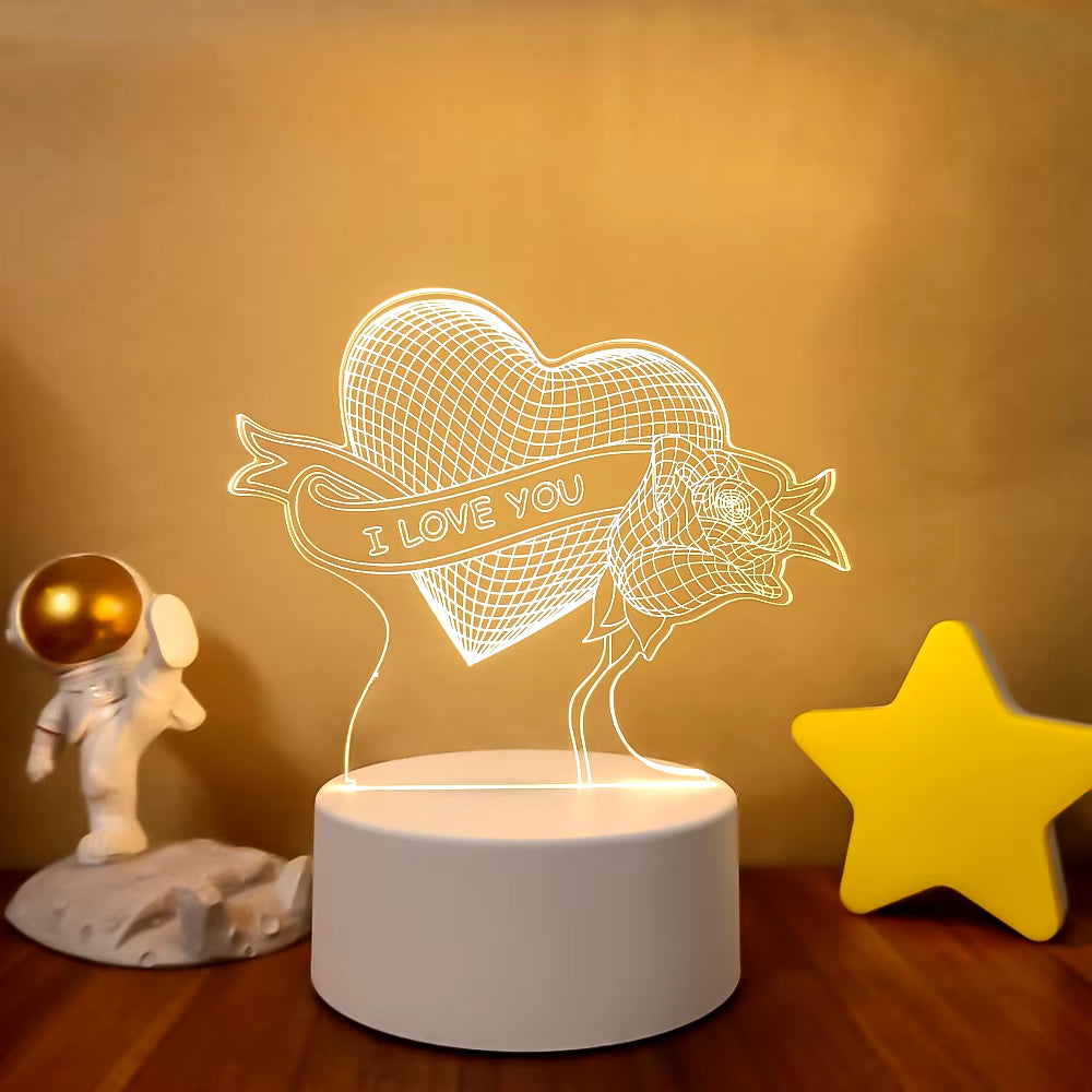 3D LED Lamp Creative 3D LED Night Lights Novelty Illusion Night Lamp 3D Illusion Table Lamp for Home Decorative Light