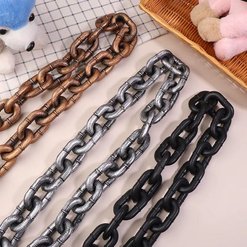 1.5M Funny Plastic Simulation Chain Dog Pet Leash Pet Tractions Rope Halloween Props Pet Supplies Leash