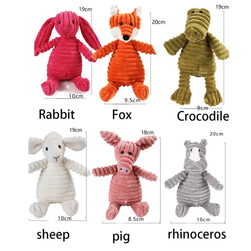 Dog Corduroy Toys Animal Shape Plush Puppy Squeaky Chew Bite Resistant Toy Pets Accessories