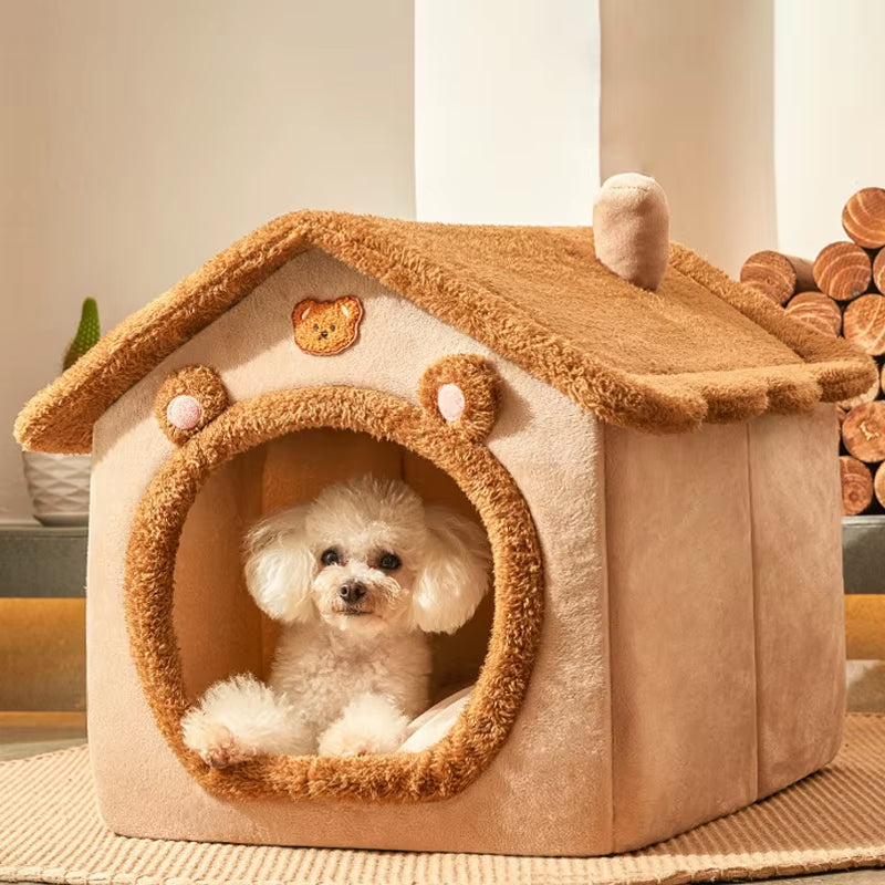 Pet Supplies Bed House Foldable Pet House Removable Washable Cat House Puppy Cave Sofa for Small Dogs and Small and Medium Cats