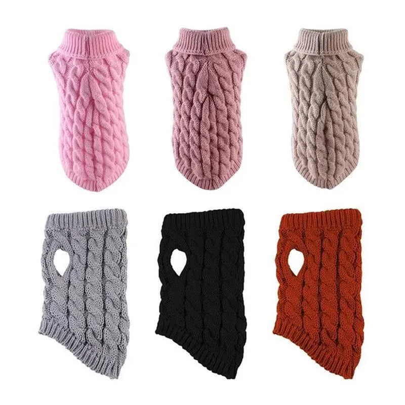 New Winter Dog Clothes Jumper Knitwear Pet Clothes Puppy Cat High Collar Sweater Coats Dog Sweaters Clothes Accessories