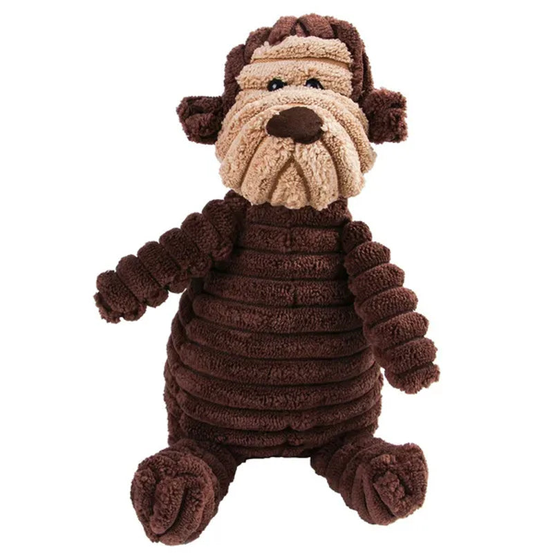 Dog Corduroy Toys Animal Shape Plush Puppy Squeaky Chew Bite Resistant Toy Pets Accessories