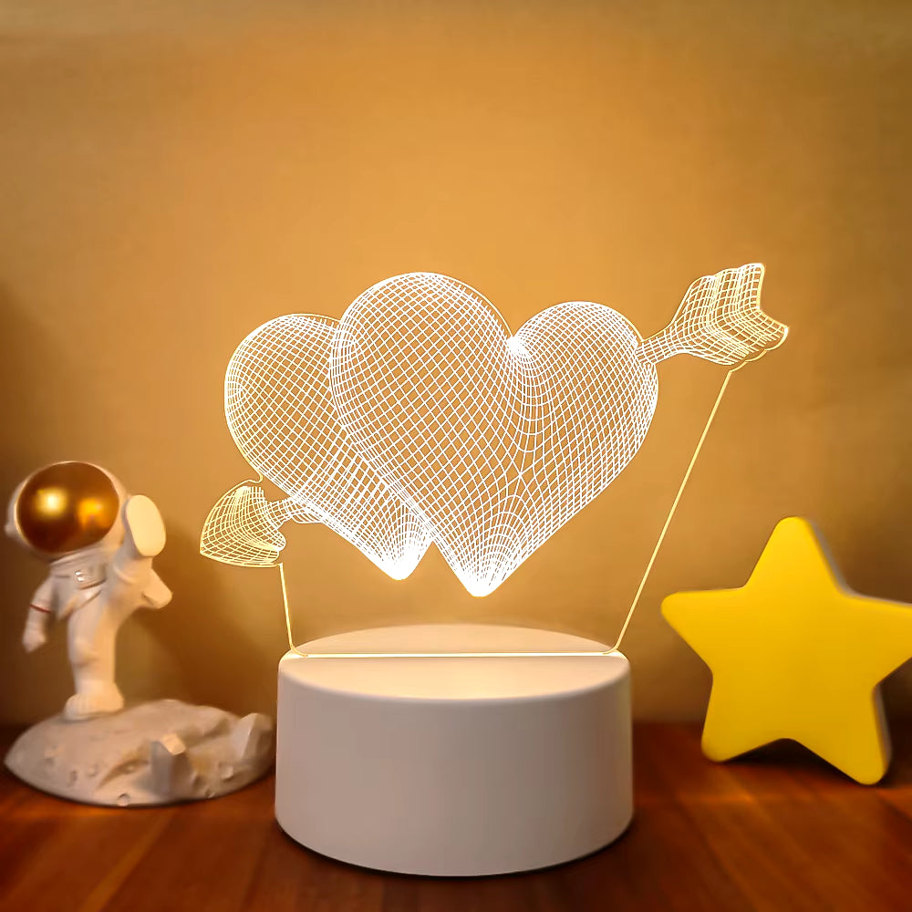 3D LED Lamp Creative 3D LED Night Lights Novelty Illusion Night Lamp 3D Illusion Table Lamp for Home Decorative Light