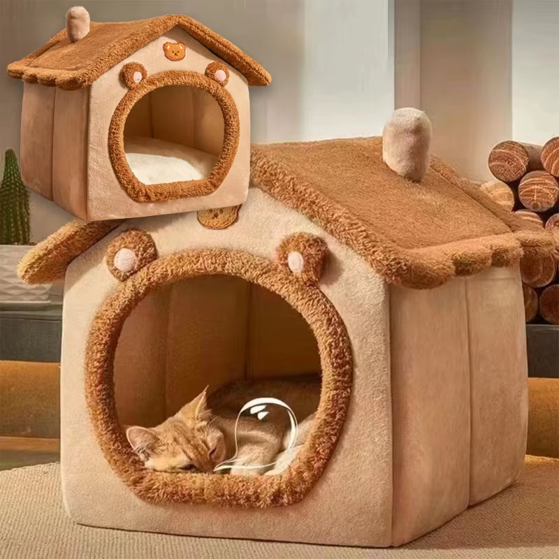 Pet Supplies Bed House Foldable Pet House Removable Washable Cat House Puppy Cave Sofa for Small Dogs and Small and Medium Cats