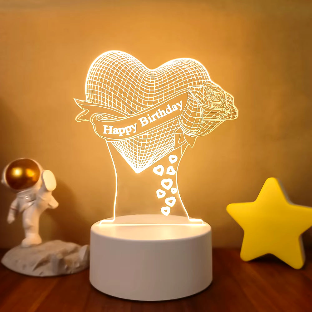 3D LED Lamp Creative 3D LED Night Lights Novelty Illusion Night Lamp 3D Illusion Table Lamp for Home Decorative Light