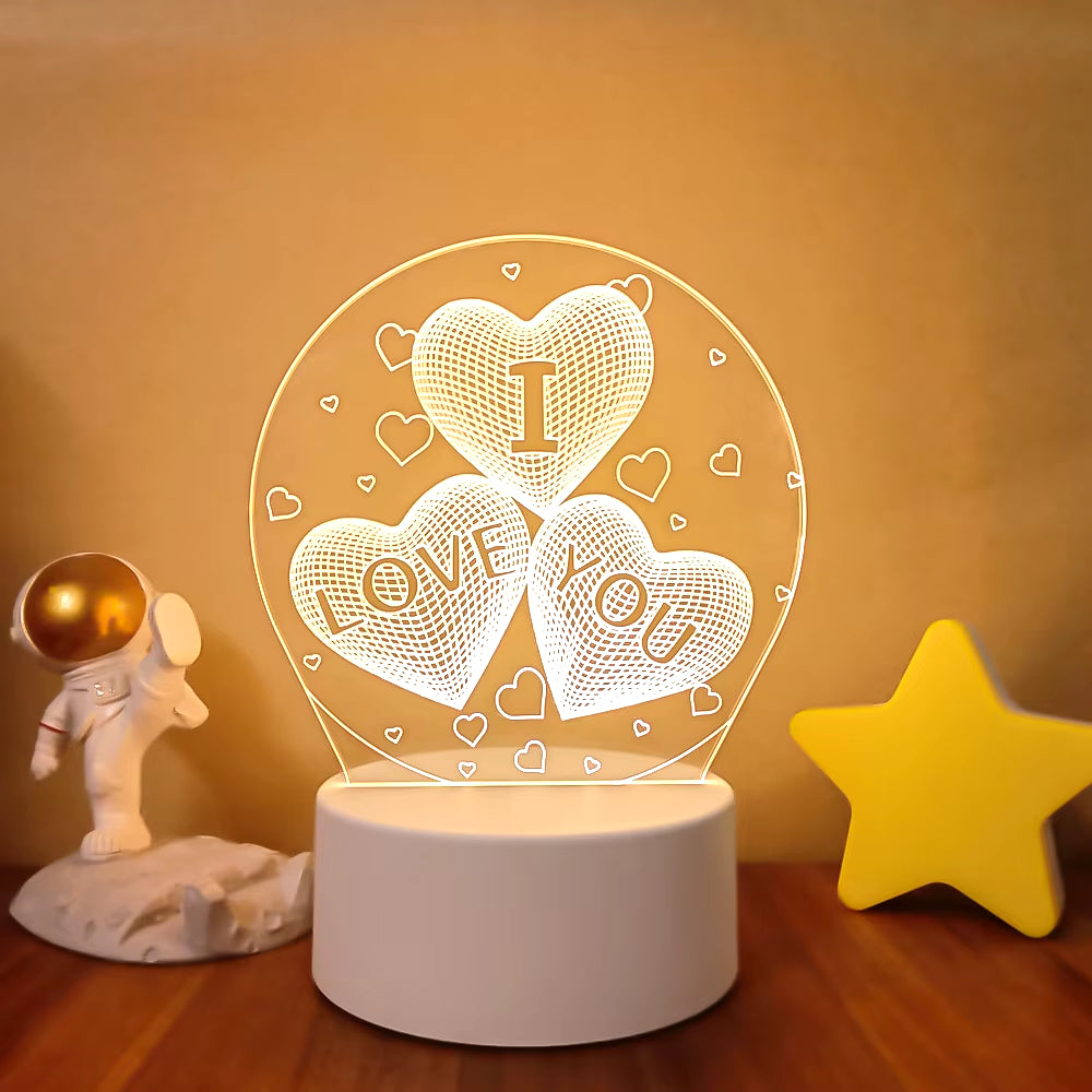 3D LED Lamp Creative 3D LED Night Lights Novelty Illusion Night Lamp 3D Illusion Table Lamp for Home Decorative Light