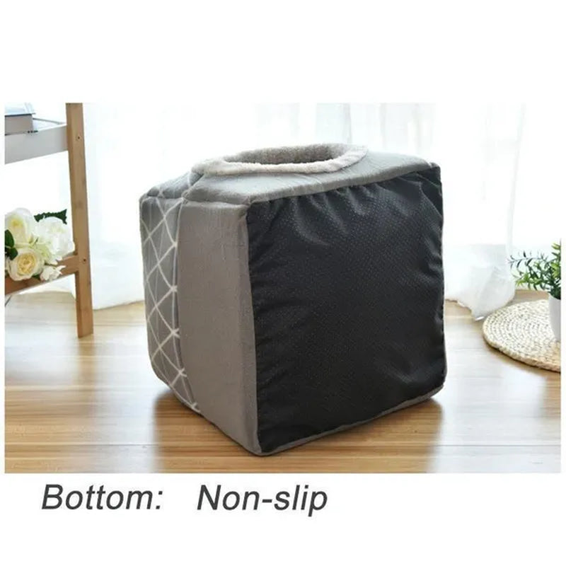 Pet Dog Cat Bed Plush Cat Warm Bed House Soft Plush Bed for Small Dogs Puppy Sleeping Mat Pad Cats Nest 2 in 1 Cat Bed L/XL Multi-Function Foldable