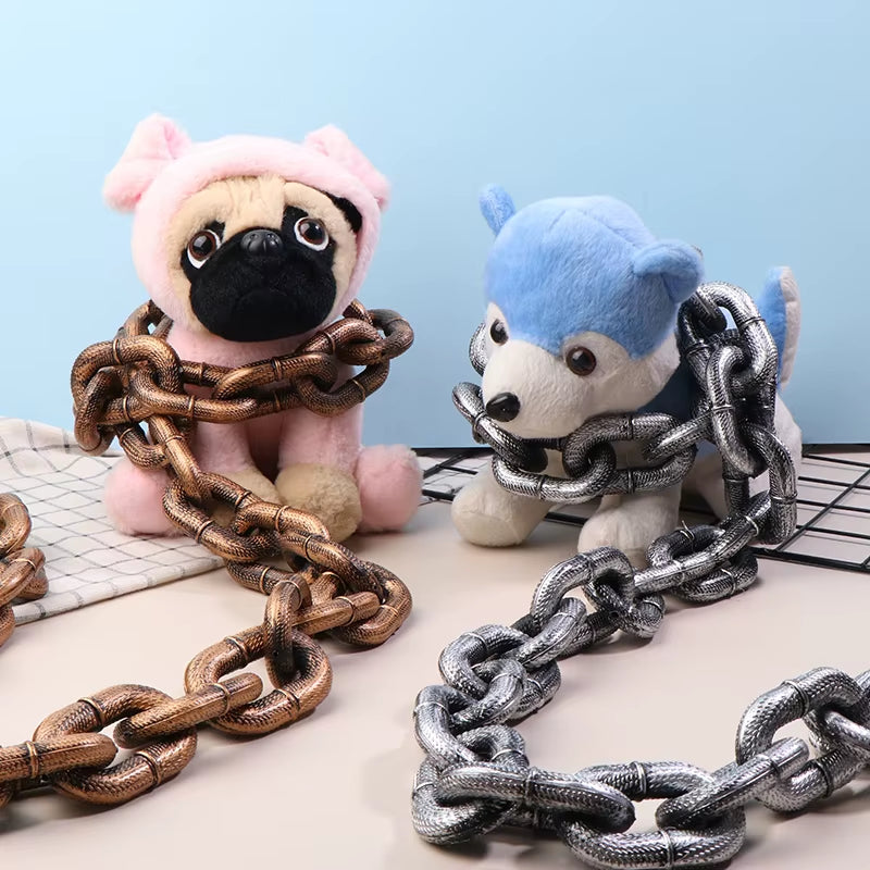 1.5M Funny Plastic Simulation Chain Dog Pet Leash Pet Tractions Rope Halloween Props Pet Supplies Leash