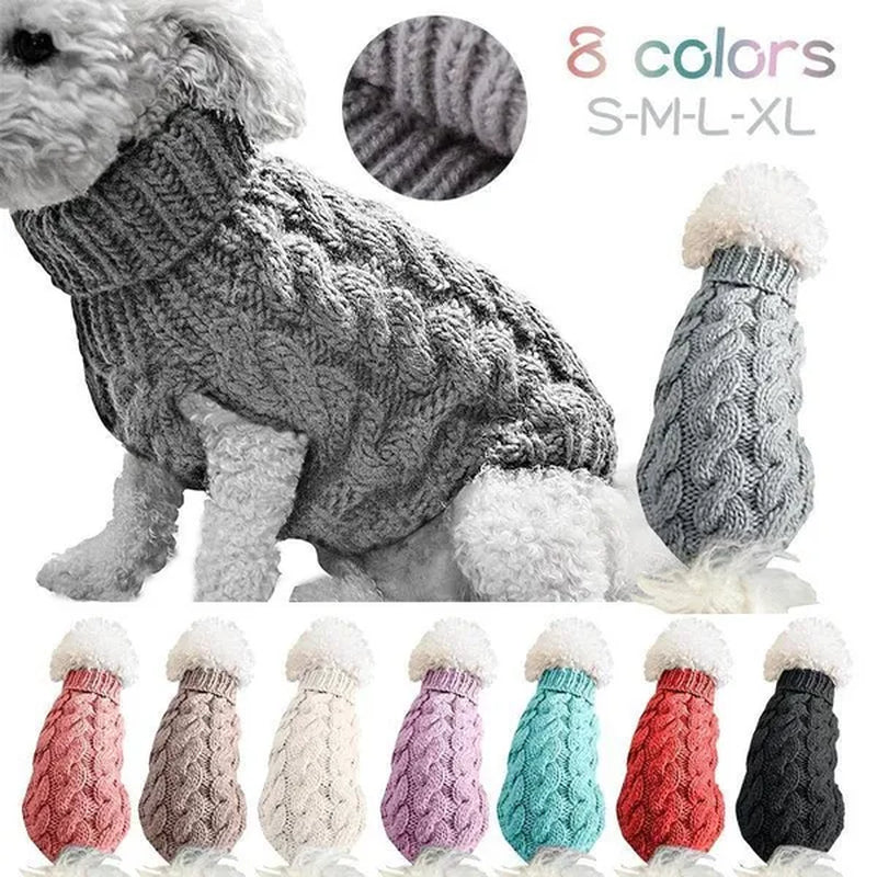 New Winter Dog Clothes Jumper Knitwear Pet Clothes Puppy Cat High Collar Sweater Coats Dog Sweaters Clothes Accessories