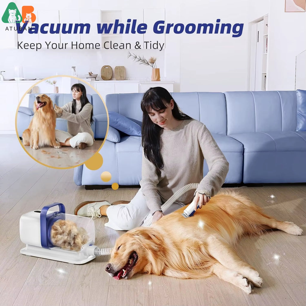 Dog Grooming Kit,15000Pa Strong Pet Grooming Vacuum for Dogs,2L Large Capacity Dog Vacuum for Shedding Grooming Hair